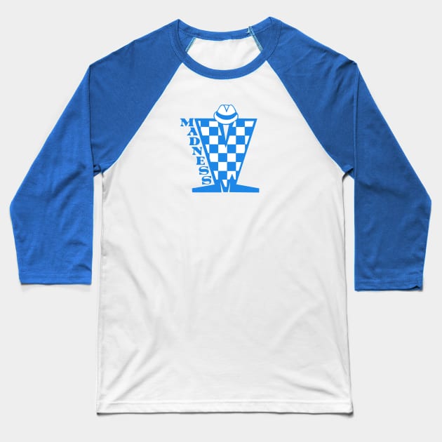 Madness HD Checkerboard Blue & White Baseball T-Shirt by Skate Merch